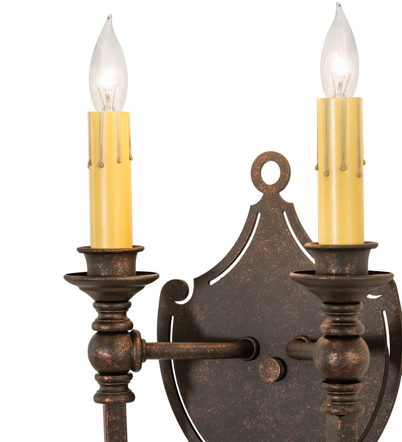 Meyda Tiffany 120642 Two Light Wall Sconce, Gilded Tobacco
