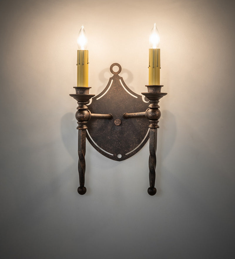 Meyda Tiffany 120642 Two Light Wall Sconce, Gilded Tobacco