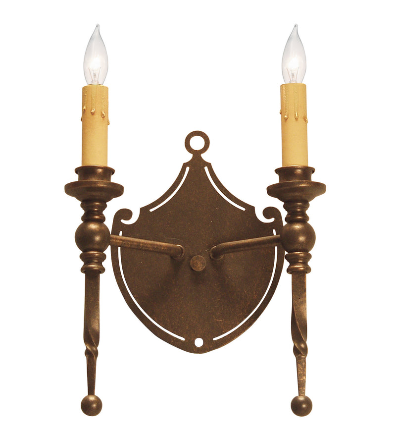 Meyda Tiffany 120642 Two Light Wall Sconce, Gilded Tobacco