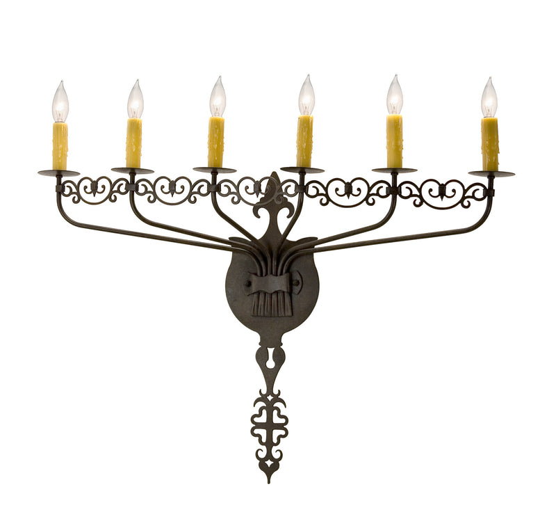 Meyda Tiffany 146542 Six Light Wall Sconce, Chestnut