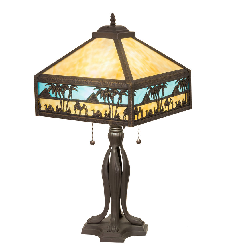 Meyda Tiffany 176708 Two Light Table Lamp, Craftsman Brown
