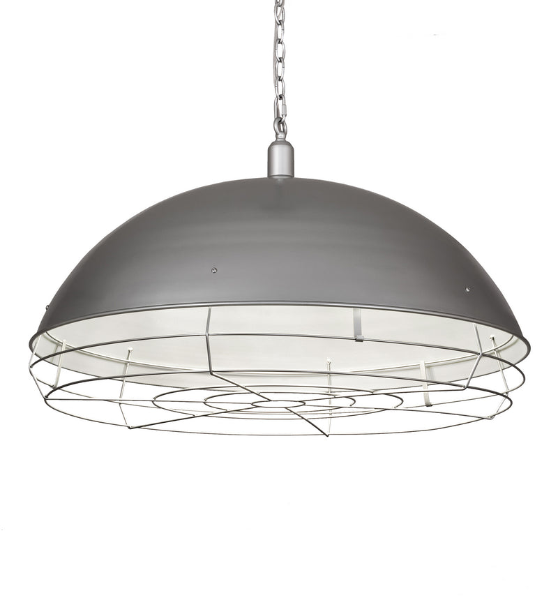 Meyda Tiffany 188072 Six Light Pendant, Galvanized Outside/White Inside