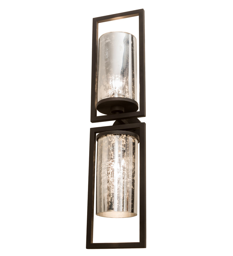 Meyda Tiffany 195630 Two Light Wall Sconce, Wrought Iron