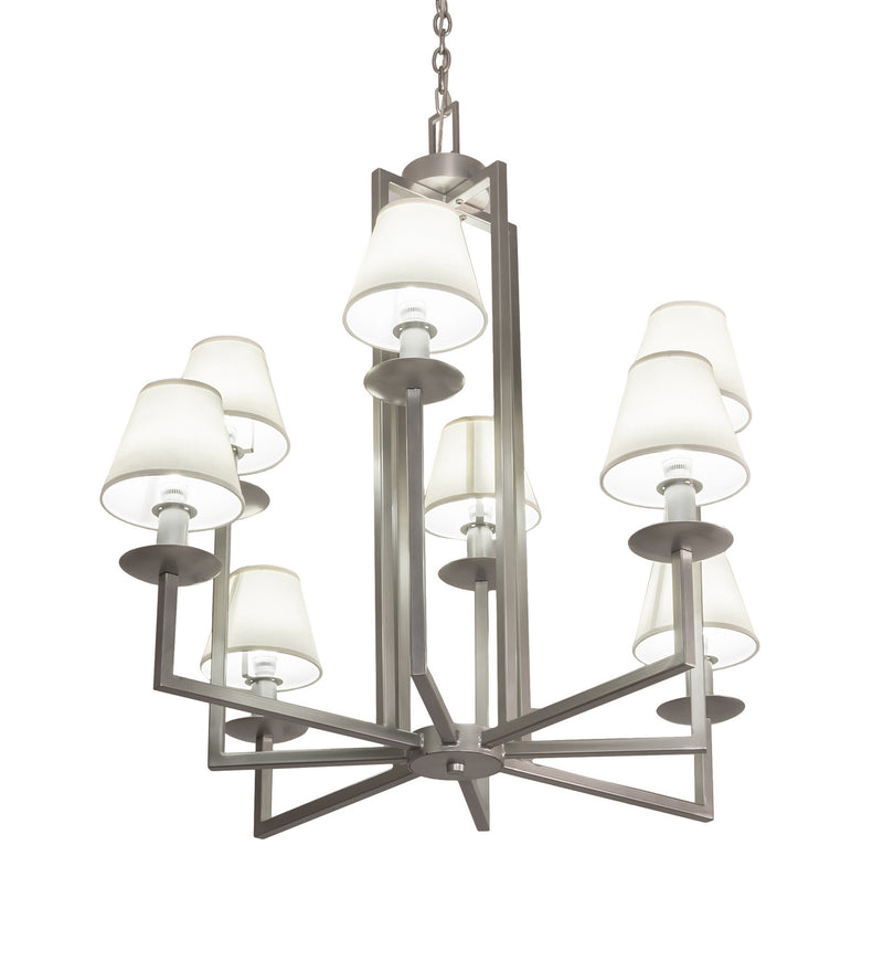 Meyda Tiffany 197107 Eight Light Chandelier, Nickel Powder Coat