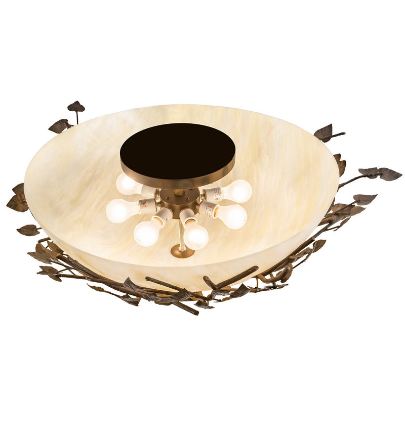 Meyda Tiffany 198073 Four Light Semi-Flushmount, Dark Burnished Antique Copper