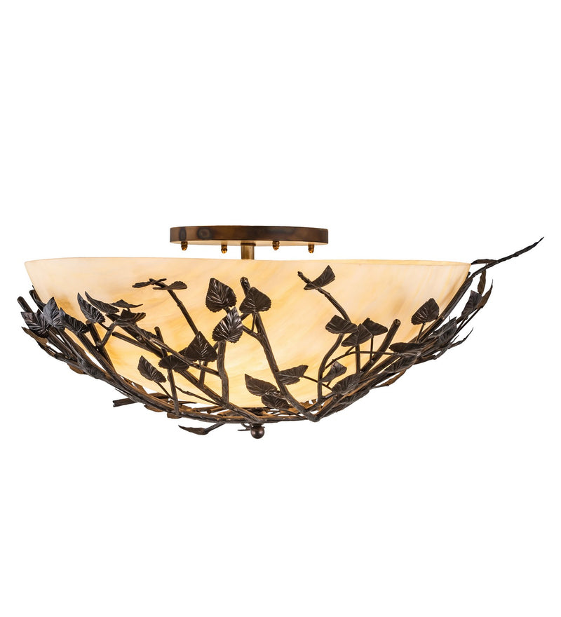 Meyda Tiffany 198073 Four Light Semi-Flushmount, Dark Burnished Antique Copper