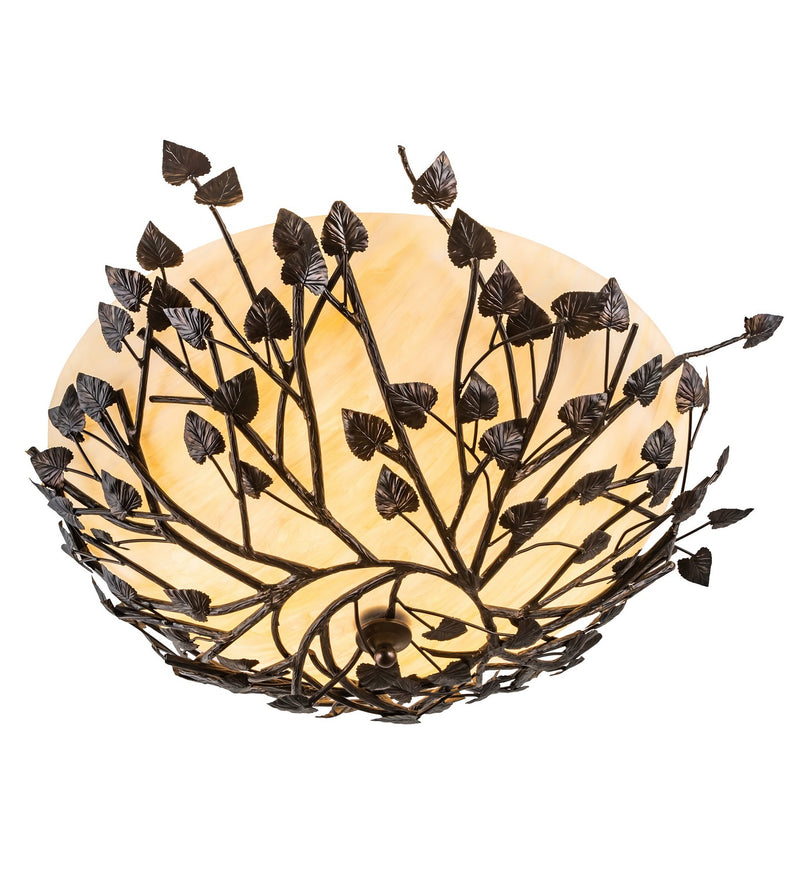 Meyda Tiffany 198073 Four Light Semi-Flushmount, Dark Burnished Antique Copper