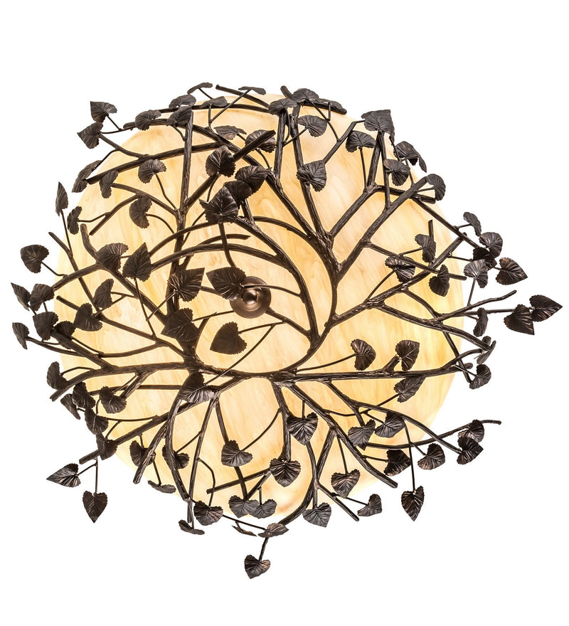 Meyda Tiffany 198073 Four Light Semi-Flushmount, Dark Burnished Antique Copper