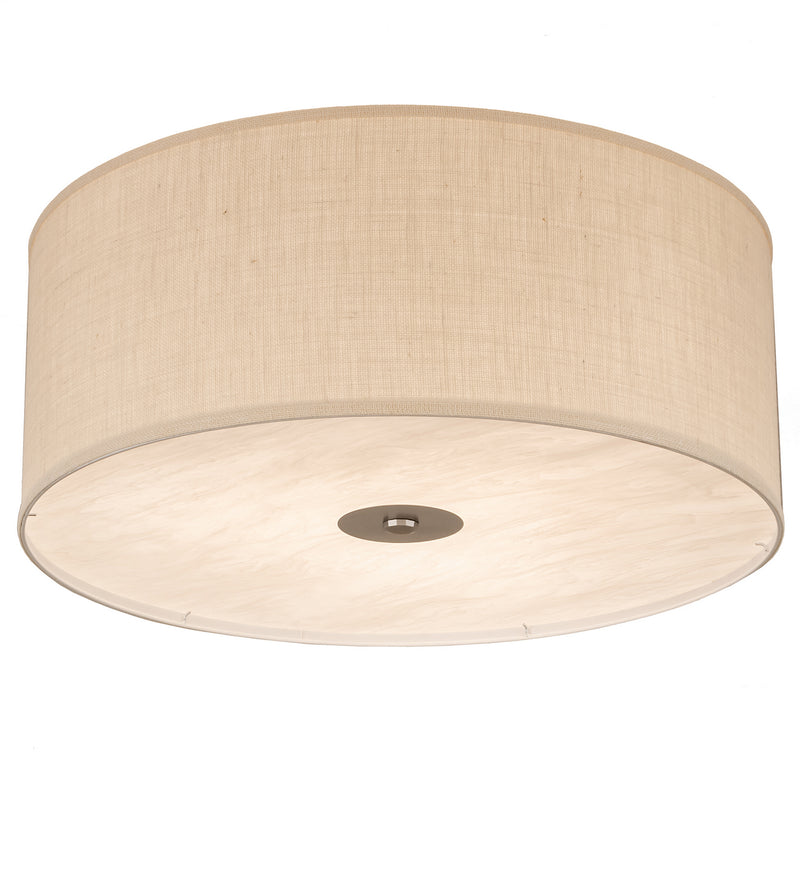 Meyda Tiffany 202440 Three Light Flushmount, Nickel Powder Coat