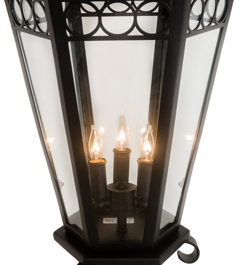 Meyda Tiffany 205328 Three Light Post Mount, Solar Black