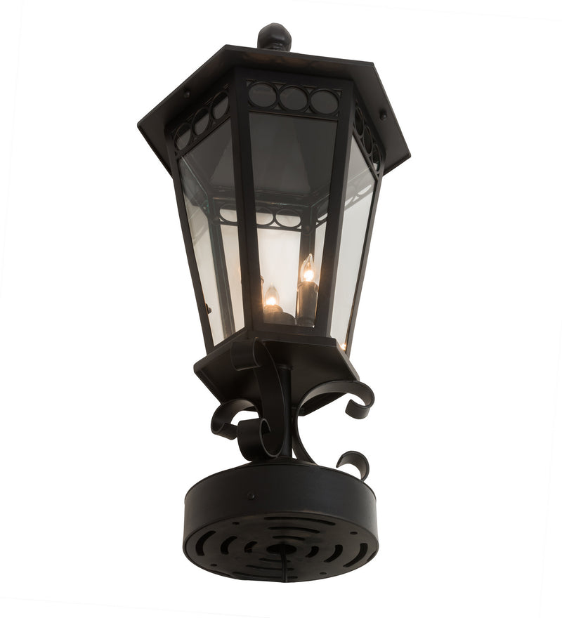 Meyda Tiffany 205328 Three Light Post Mount, Solar Black