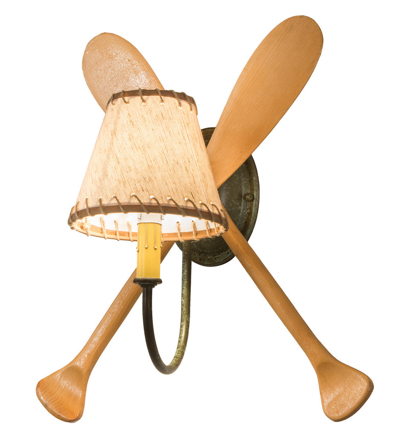 Meyda Tiffany 210596 One Light Wall Sconce, Natural Wood,Tarnished Copper