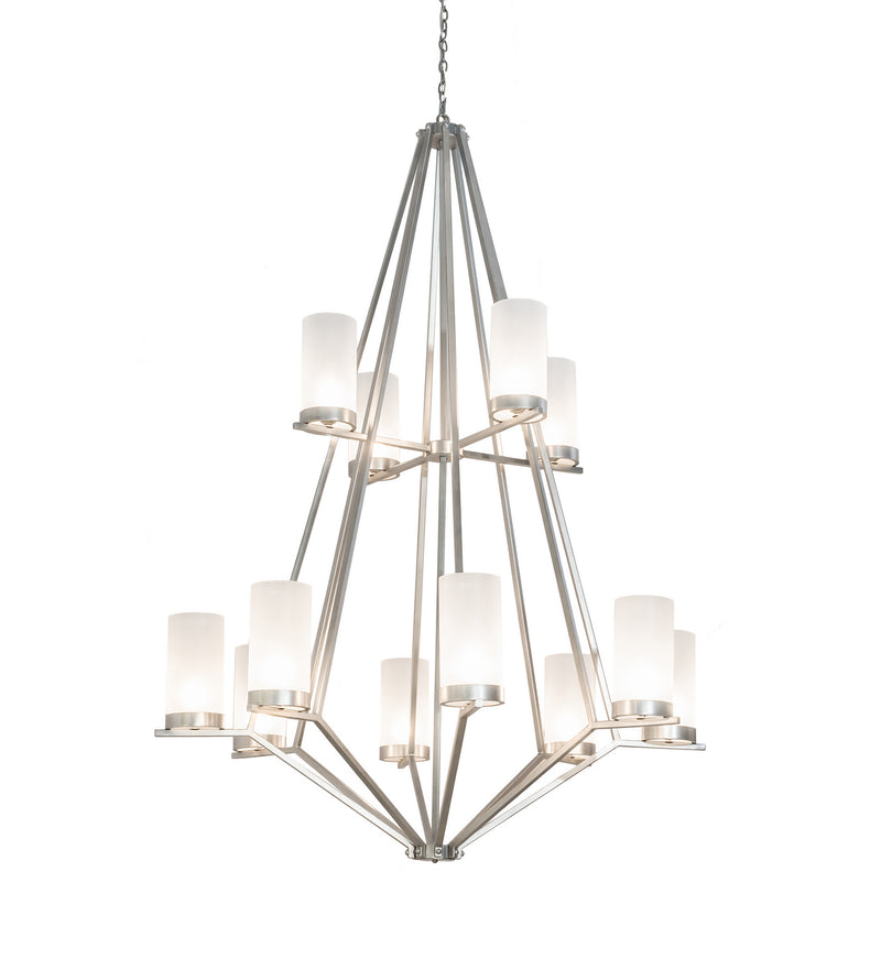 Meyda Tiffany 211141 12 Light Chandelier, Nickel Powder Coat