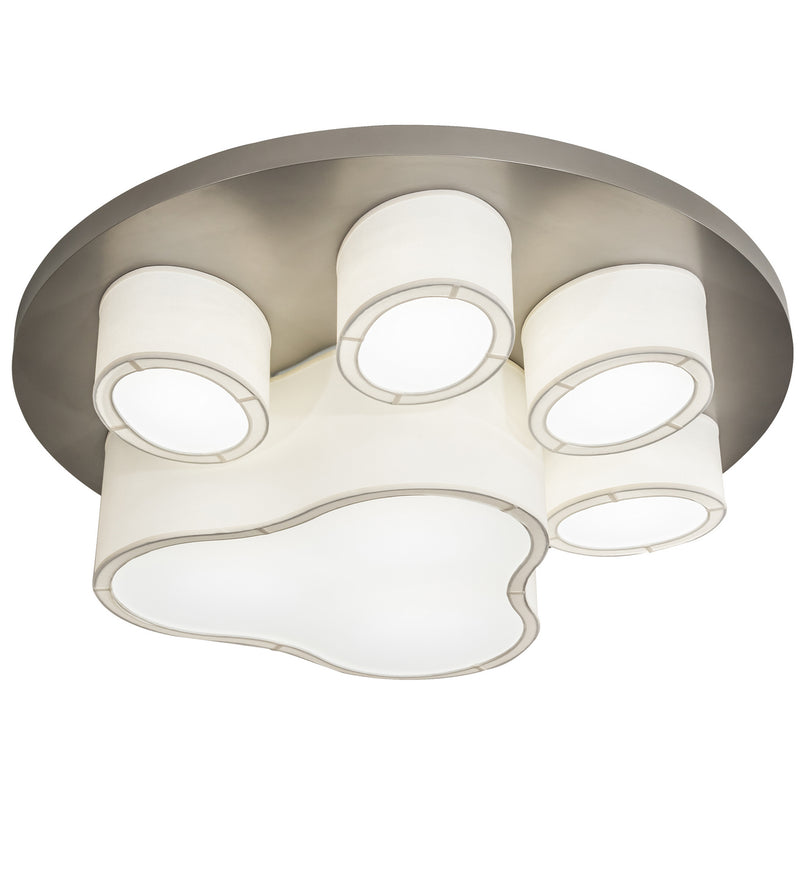 Meyda Tiffany 211317 Six Light Flushmount, Nickel Powder Coat