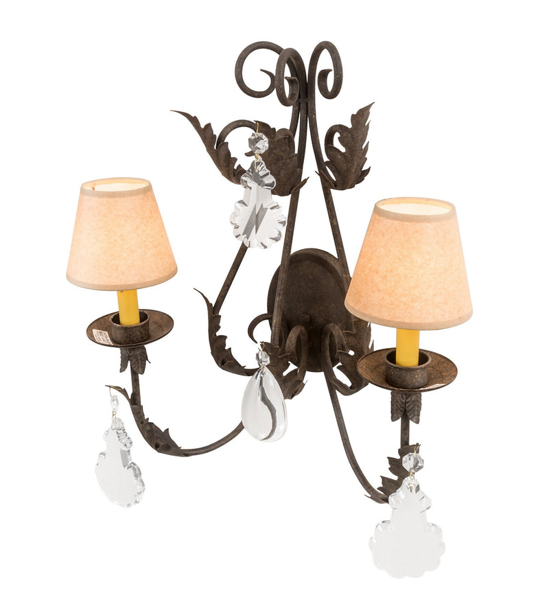 Meyda Tiffany 211476 Two Light Wall Sconce, Brass Tint