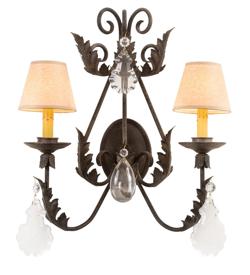 Meyda Tiffany 211476 Two Light Wall Sconce, Brass Tint