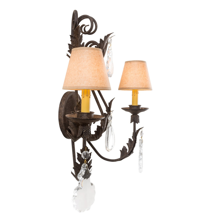 Meyda Tiffany 211476 Two Light Wall Sconce, Brass Tint