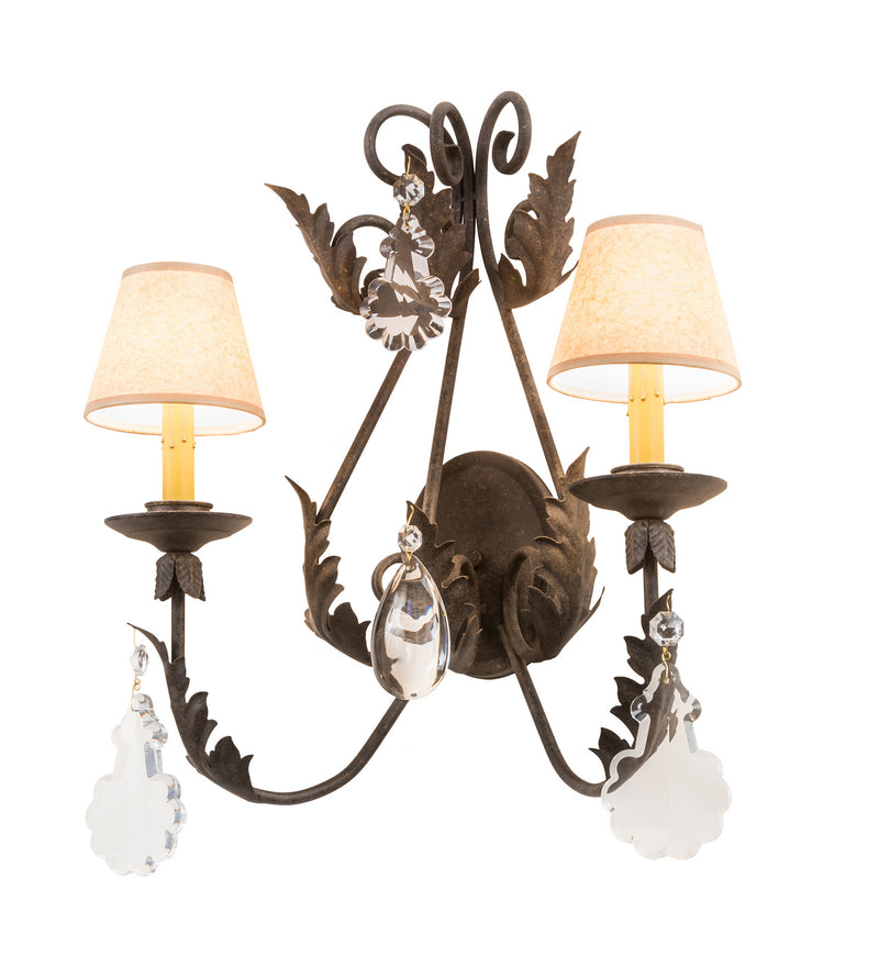 Meyda Tiffany 211476 Two Light Wall Sconce, Brass Tint
