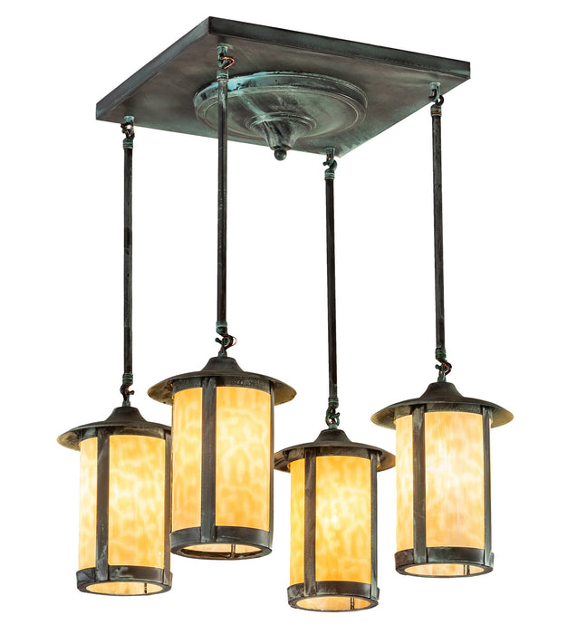 Meyda Tiffany 211591 Four Light Semi-Flushmount, Verdigris