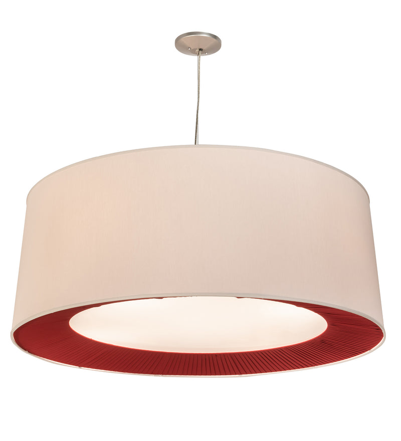 Meyda Tiffany 211887 Five Light Pendant, Nickel And White
