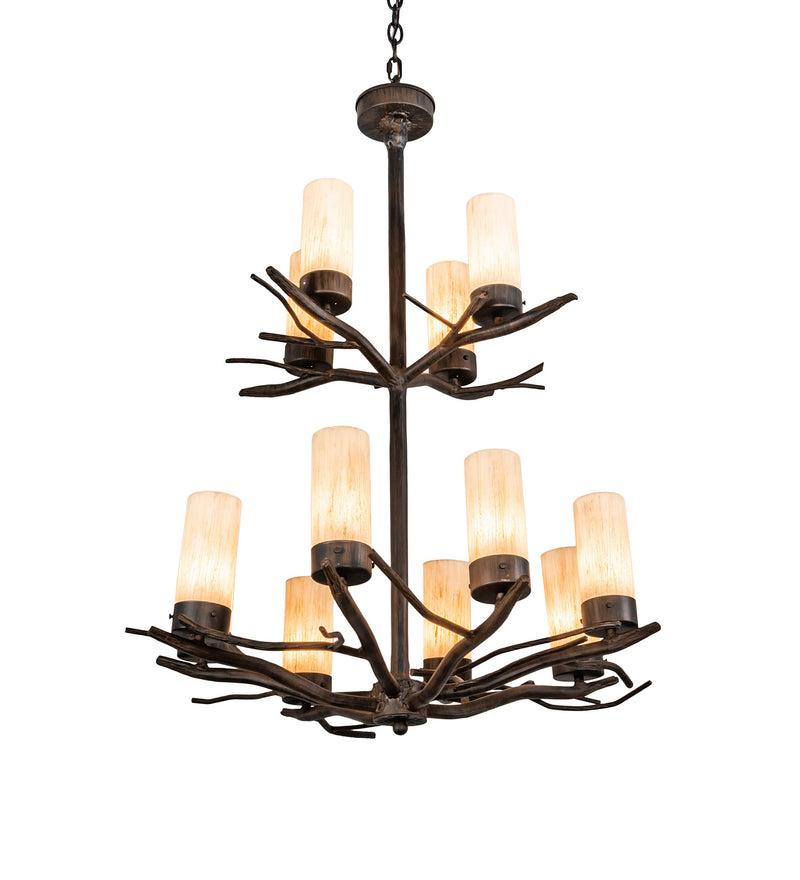 Meyda Tiffany 212303 12 Light Chandelier, Classic Rust