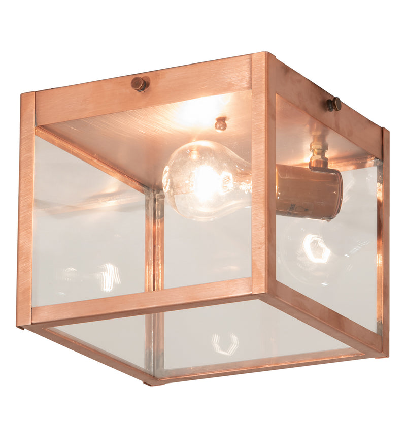 Meyda Tiffany 212476 One Light Flushmount, Raw Copper