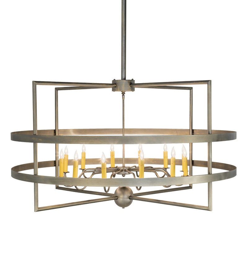 Meyda Tiffany 212673 12 Light Chandelier, Antique Brass