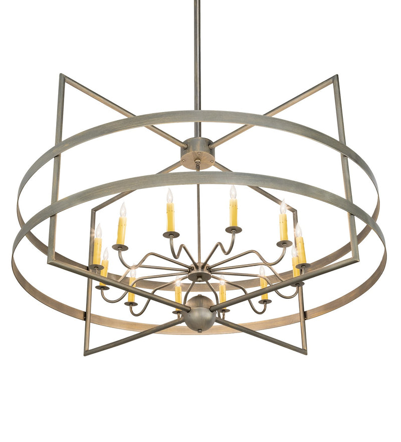 Meyda Tiffany 212673 12 Light Chandelier, Antique Brass