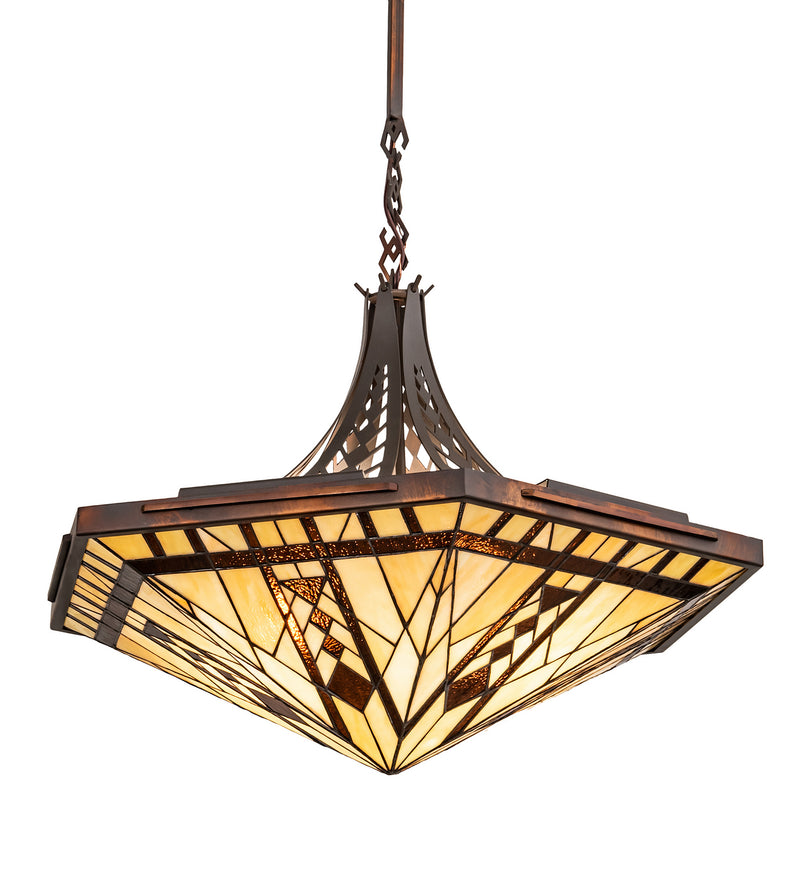 Meyda Tiffany 213294 Three Light Pendant, Rust,Custom,Copper