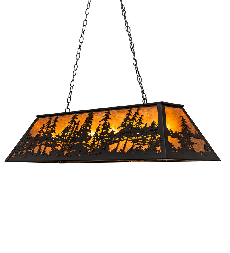 Meyda Tiffany 213419 Six Light Pendant, Black Satin Wrought Iron