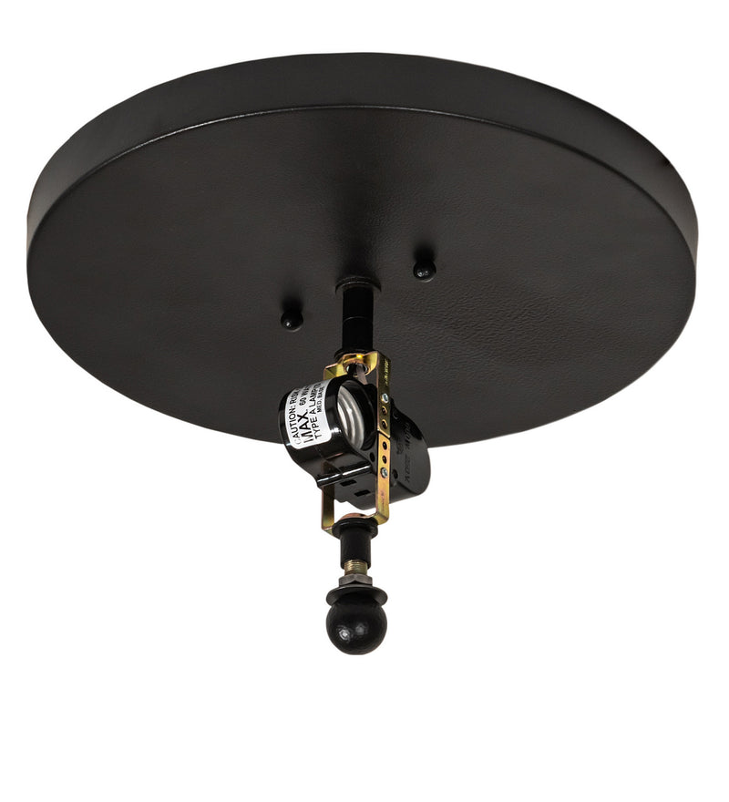 Meyda Tiffany 213426 Two Light Flushmount, Black Satin Wrought Iron