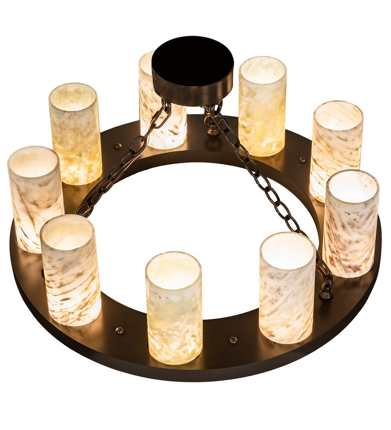 Meyda Tiffany 213472 Nine Light Semi-Flushmount, Timeless Bronze