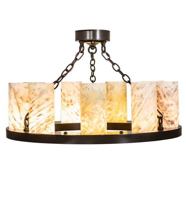 Meyda Tiffany 213472 Nine Light Semi-Flushmount, Timeless Bronze