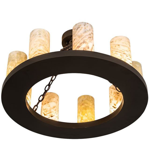 Meyda Tiffany 213472 Nine Light Semi-Flushmount, Timeless Bronze