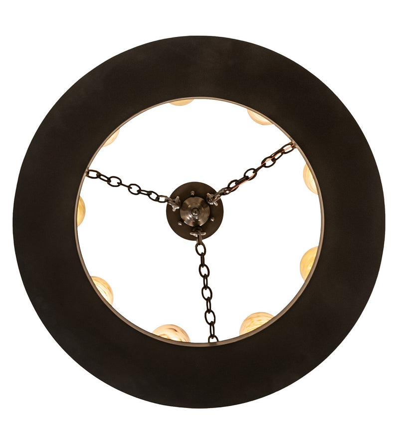 Meyda Tiffany 213472 Nine Light Semi-Flushmount, Timeless Bronze