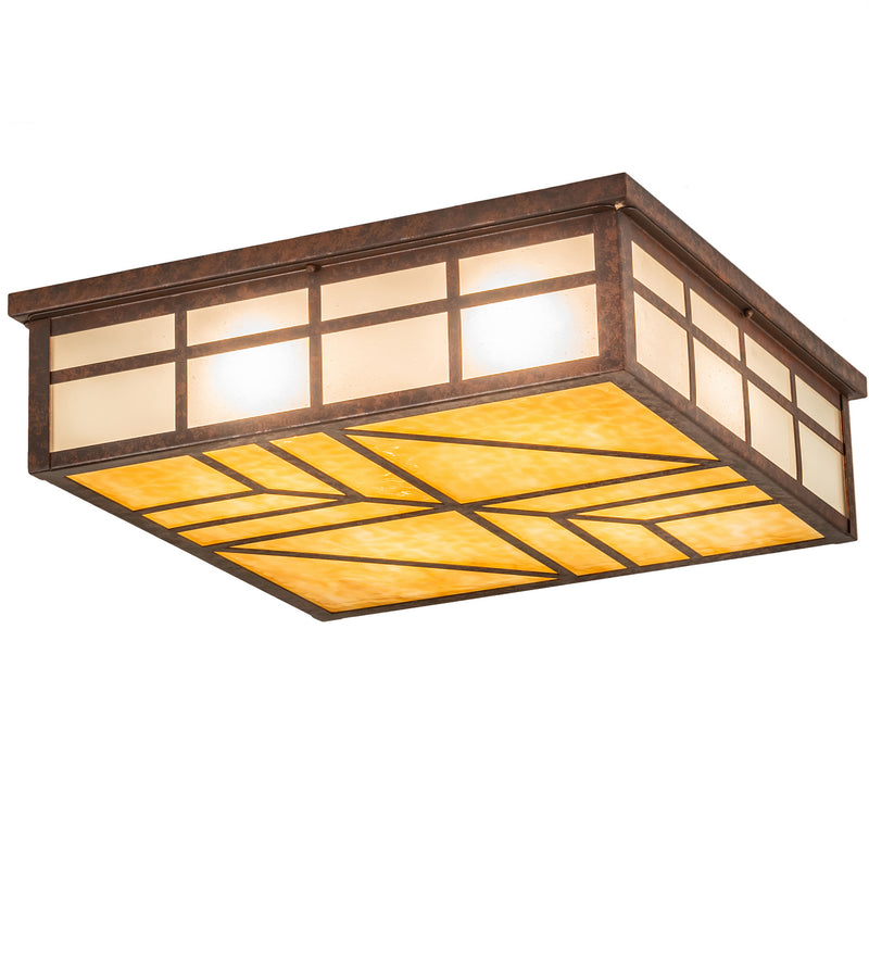 Meyda Tiffany 213730 Four Light Flushmount, Rusty Nail