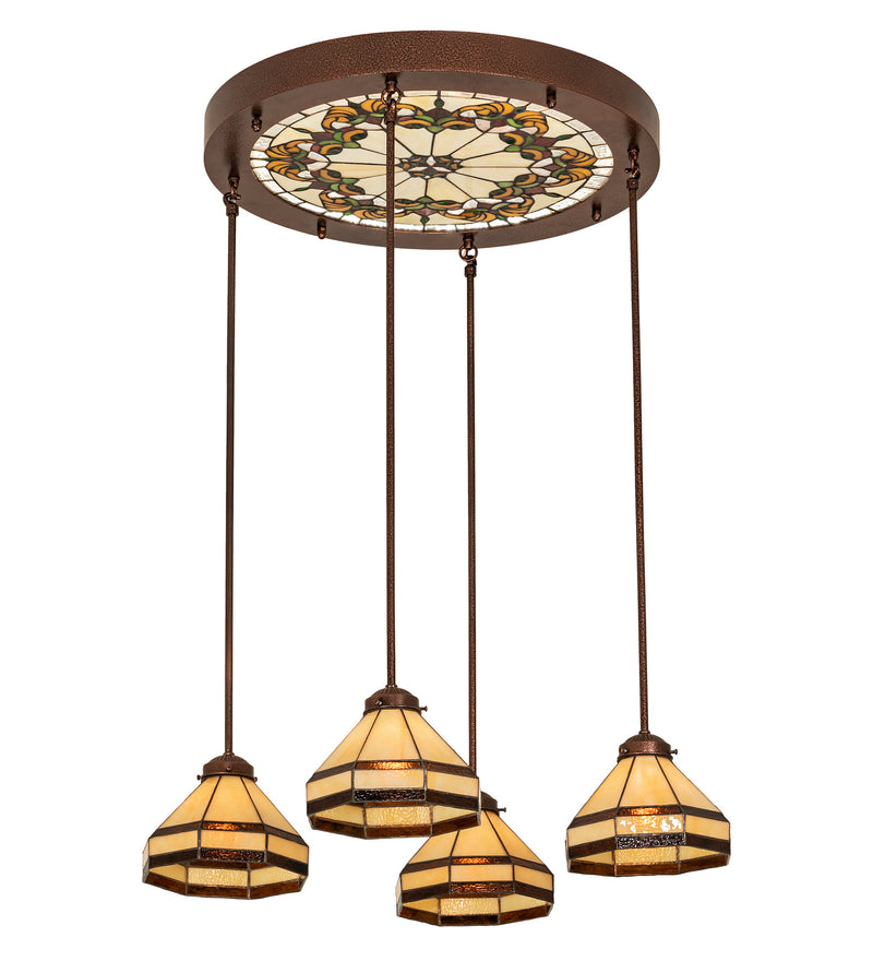 Meyda Tiffany 213752 Four Light Pendant, New Copper Vein