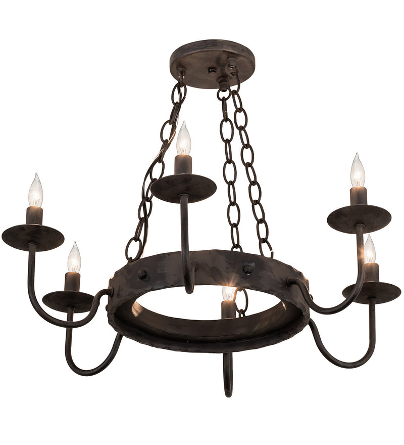 Meyda Tiffany 213965 Six Light Semi-Flushmount, Costello Black