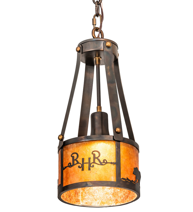 Meyda Tiffany 213967 One Light Pendant, Dark Burnished Antique Copper