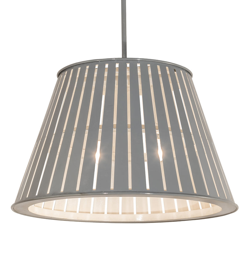 Meyda Tiffany 214000 Two Light Pendant, Alpha Grey Outside/White Inside