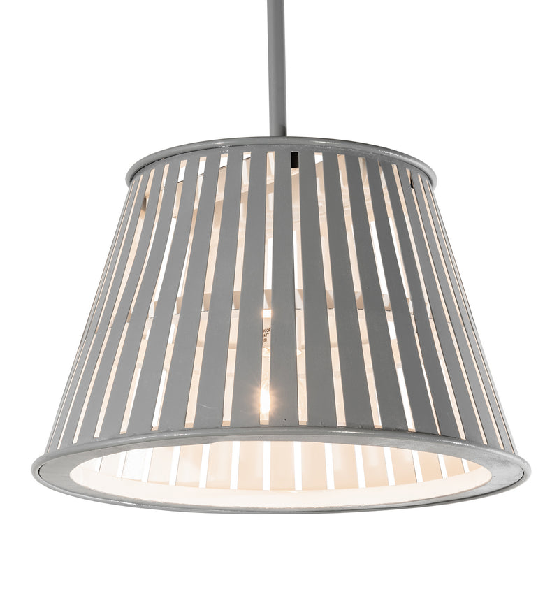 Meyda Tiffany 214001 One Light Pendant, Alpha Gray Outside/White Inside