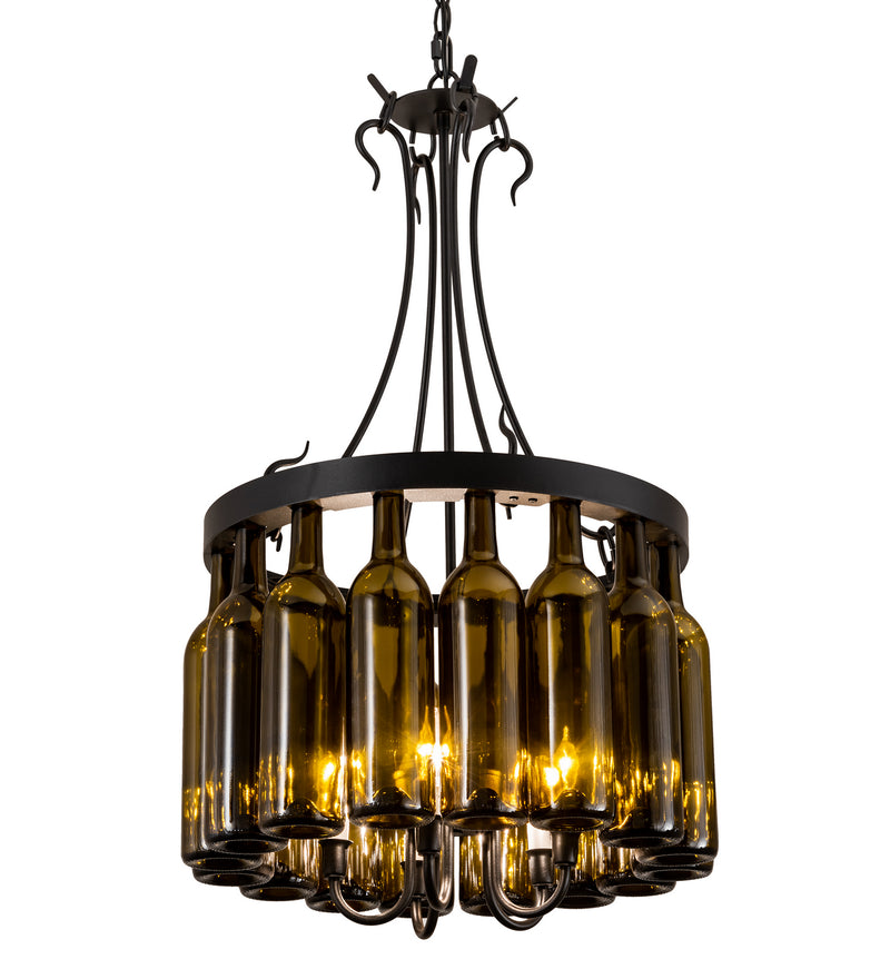 Meyda Tiffany 214047 Five Light Pendant, Black Metal