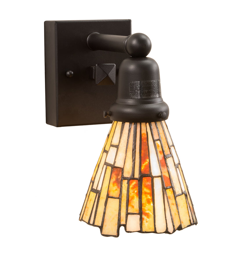 Meyda Tiffany 214080 One Light Wall Sconce, Black Metal