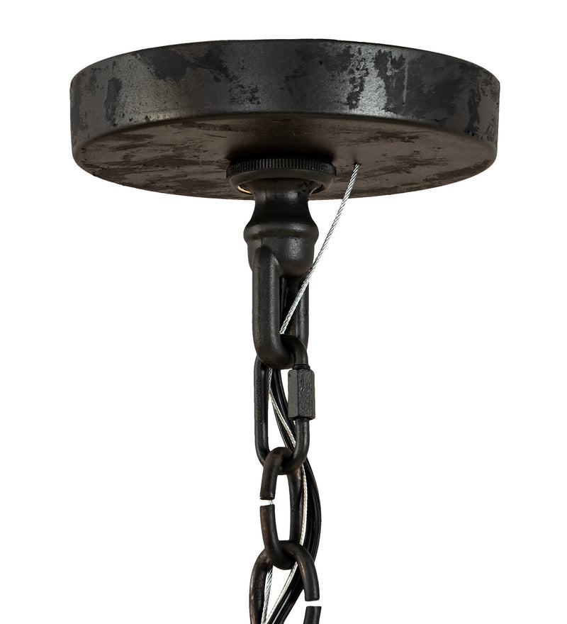 Meyda Tiffany 214086 Seven Light Chandelier, Costello Black And Charred Wood