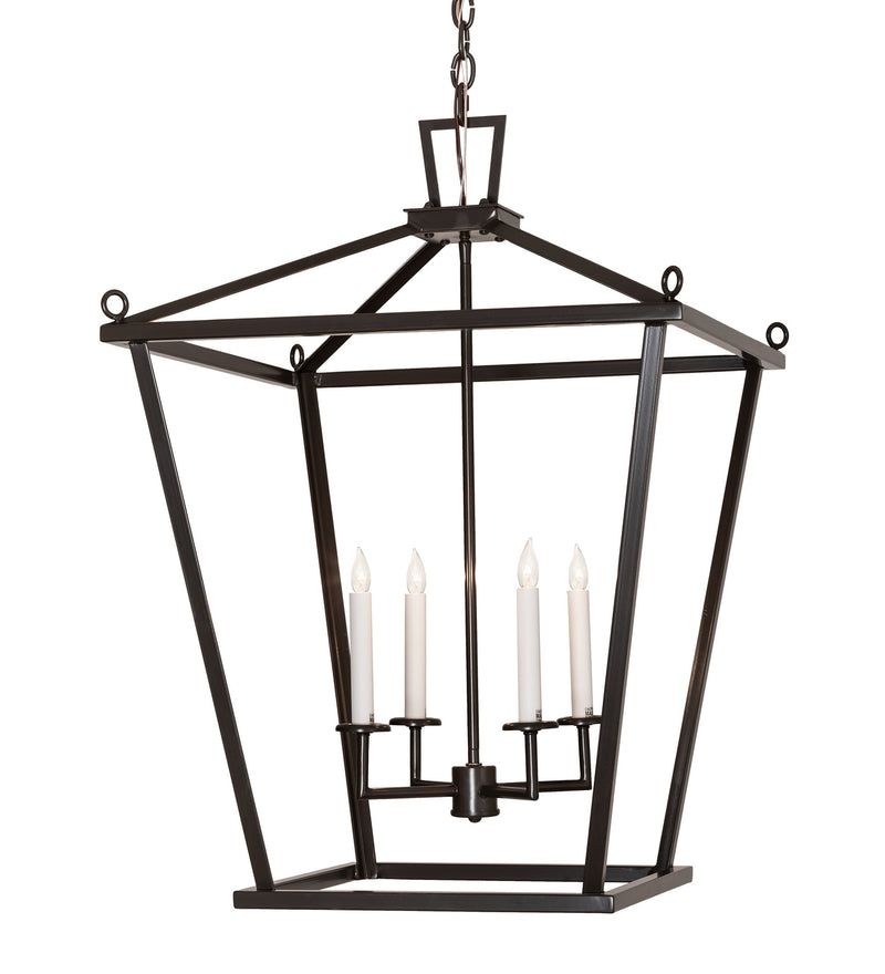 Meyda Tiffany 214258 Four Light Pendant, Timeless Bronze And White