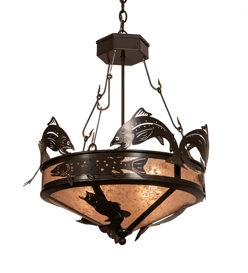 Meyda Tiffany 214967 Four Light Pendant, Timeless Bronze