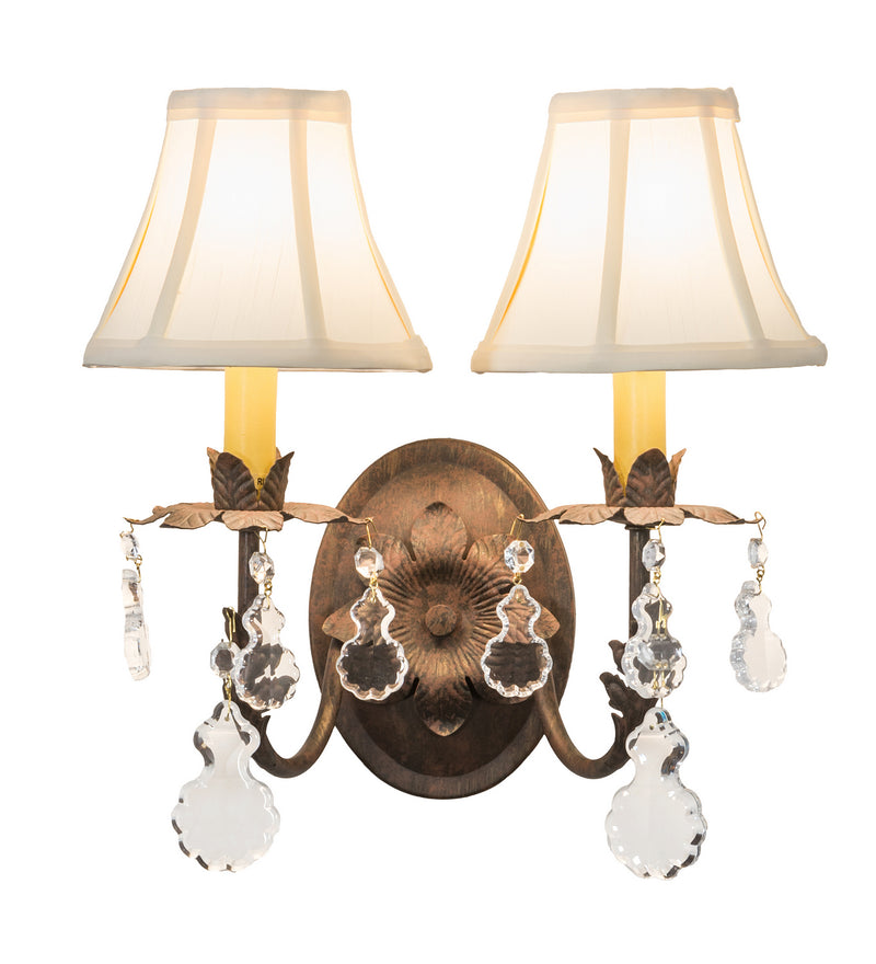 Meyda Tiffany 214991 Two Light Wall Sconce, Antique Copper