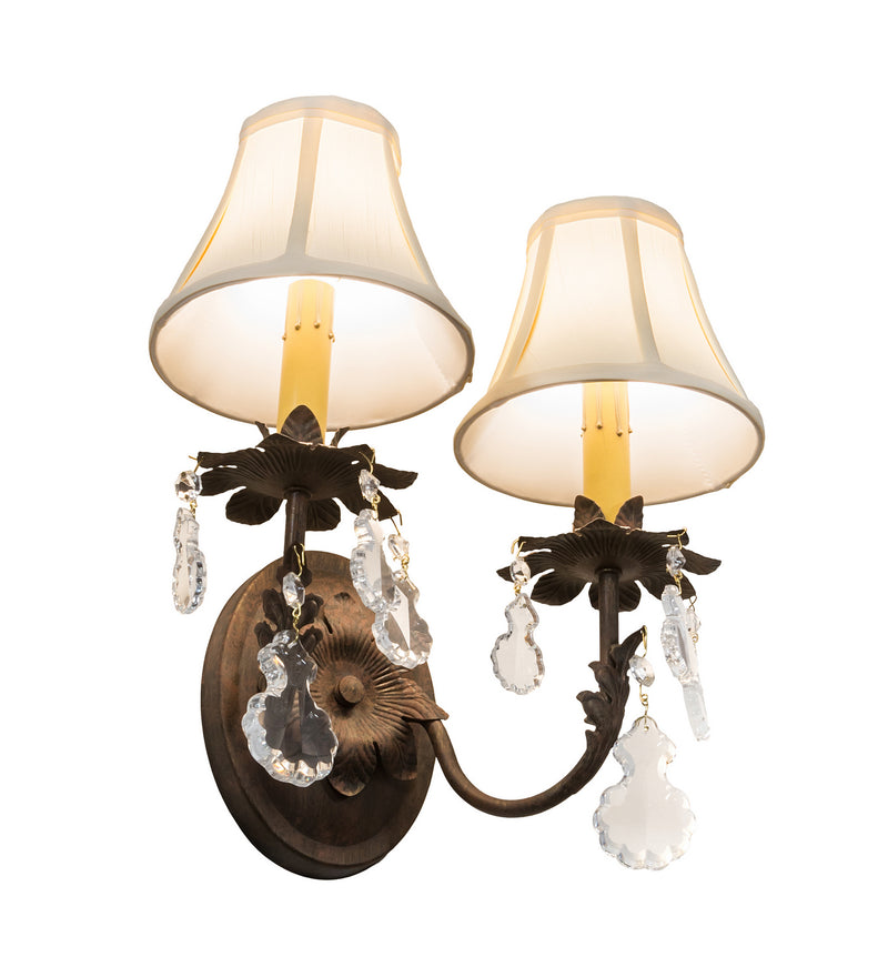Meyda Tiffany 214991 Two Light Wall Sconce, Antique Copper