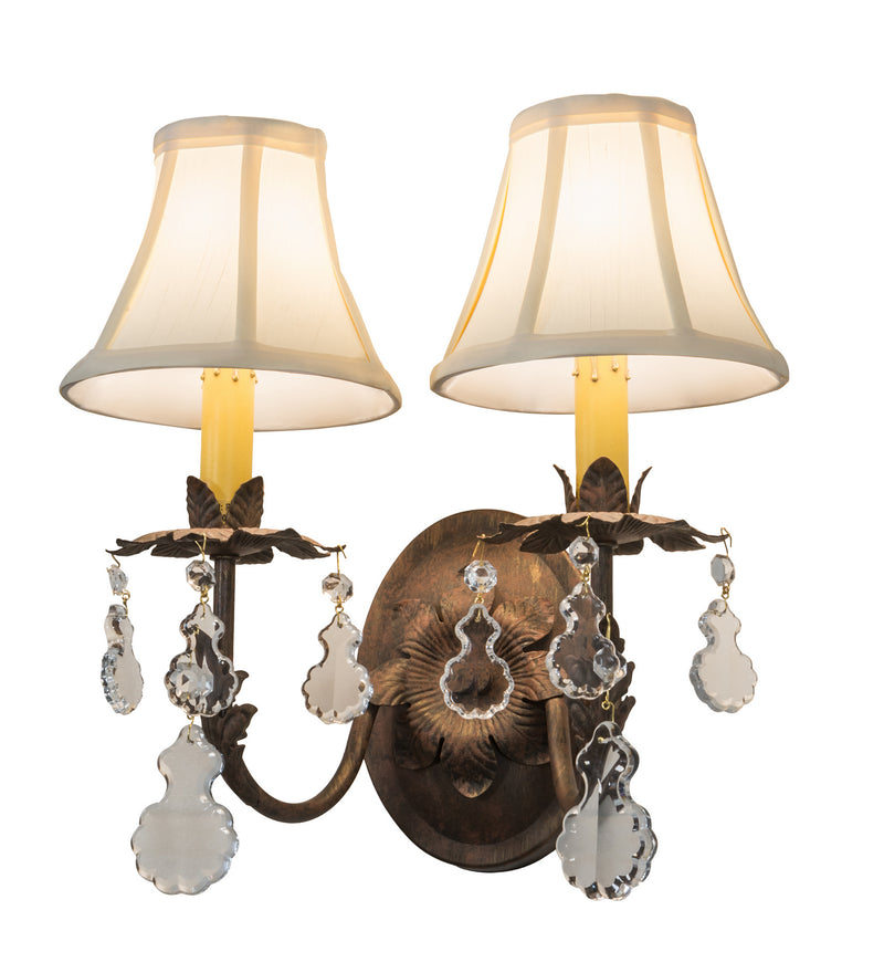 Meyda Tiffany 214991 Two Light Wall Sconce, Antique Copper