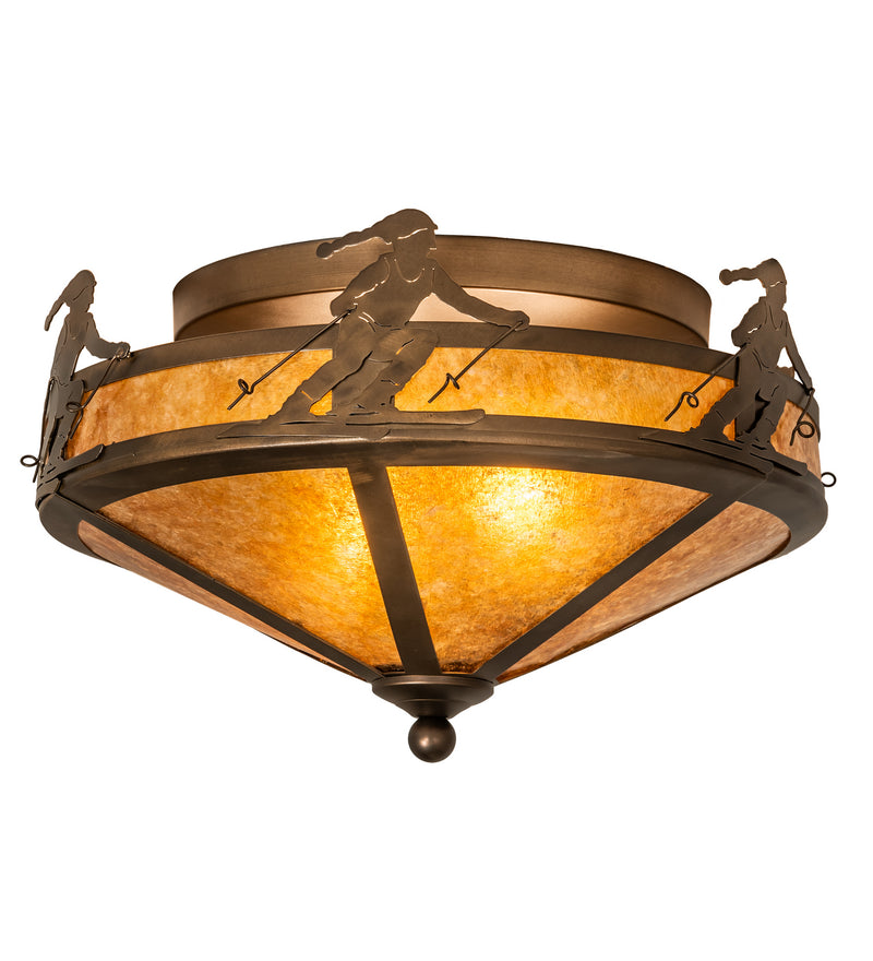 Meyda Tiffany 215163 Two Light Flushmount, Antique Copper